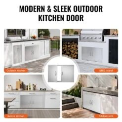 Double Outdoor Kitchen Door 36 In. W X 21 In. H BBQ Access Door Stainless Steel Flush Mount Door Wall Vertical Door -Vevor vevor outdoor kitchen doors smmbscjmys36gachdv0 fa 1000
