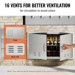 Double Outdoor Kitchen Door 36 In. W X 21 In. H BBQ Access Door Stainless Steel Flush Mount Door With Handles And Vents -Vevor vevor outdoor kitchen doors smmbscjmys36i3iiav0 1f 1000