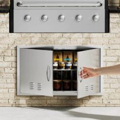 Double Outdoor Kitchen Door 36 In. W X 21 In. H BBQ Access Door Stainless Steel Flush Mount Door With Handles And Vents -Vevor vevor outdoor kitchen doors smmbscjmys36i3iiav0 31 1000