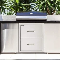 Outdoor Kitchen Drawers 14 In. W X 14.3 In. H X 23 In. D Flush Mount Double BBQ Drawers With Handle BBQ Island Drawers -Vevor vevor outdoor kitchen drawers 14 38x14yc2cbxgctv0 31 1000