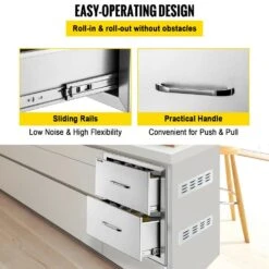 Outdoor Kitchen Drawers 14 In. W X 14.3 In. H X 23 In. D Flush Mount Double BBQ Drawers With Handle BBQ Island Drawers -Vevor vevor outdoor kitchen drawers 14 38x14yc2cbxgctv0 44 1000