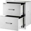 Outdoor Kitchen Drawers 14 In. W X 14.3 In. H X 23 In. D Flush Mount Double BBQ Drawers With Handle BBQ Island Drawers -Vevor vevor outdoor kitchen drawers 14 38x14yc2cbxgctv0 64 1000