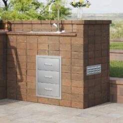 Outdoor Kitchen Drawers 16 In. W X 21.5 In. H X 18 In. D Stainless Steel BBQ Island Access Drawers With Handle -Vevor vevor outdoor kitchen drawers ctg16x22 3x180001v0 31 1000