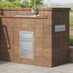 13 In. W X 20.4 In. H X 20.8 In. D Outdoor Kitchen Drawers Stainless Steel Flush Mount Double BBQ Access Drawers -Vevor vevor outdoor kitchen drawers ctg20 5x13x210001v0 31 1000
