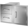 Outdoor Kitchen Door Drawer Combo 32.5 In. W X 21.6 In. H X 20.5 In. D BBQ Island Drawers With Handles Access Door -Vevor vevor outdoor kitchen drawers ctg20 5x22x330001v0 64 1000