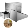 Outdoor Kitchen Door Drawer Combo 29.5 In. W X 22.6 In. H X 21.7 In. D Access Drawers With Adjustable Garbage Ring -Vevor vevor outdoor kitchen drawers ctg22 5x30x230001v0 64 1000