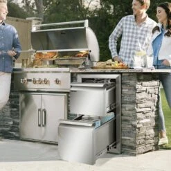 Outdoor Kitchen Drawers 13 In. W X 20.5 In. H X 21 In. D BBQ Island Drawers Flush Mount Double BBQ Access Drawers -Vevor vevor outdoor kitchen drawers ctg22x15x20000001v0 31 1000