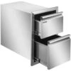 Outdoor Kitchen Drawers 13 In. W X 20.5 In. H X 21 In. D BBQ Island Drawers Flush Mount Double BBQ Access Drawers -Vevor vevor outdoor kitchen drawers ctg22x15x20000001v0 64 1000