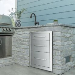 Outdoor Kitchen Drawers 15 In. W X 21 In. H X 22.5 In. D Flush Mount Access BBQ Drawers With Handle BBQ Island Drawers -Vevor vevor outdoor kitchen drawers ctg24 6x23x170001v0 31 1000