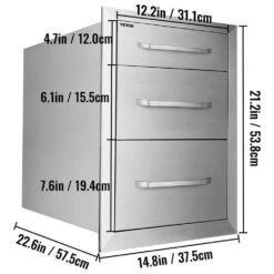 Outdoor Kitchen Drawers 15 In. W X 21 In. H X 22.5 In. D Flush Mount Access BBQ Drawers With Handle BBQ Island Drawers -Vevor vevor outdoor kitchen drawers ctg24 6x23x170001v0 76 1000