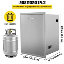 16 In. W X 22 In. H X 16 In. D Outdoor Kitchen Propane Tank Drawer Stainless Steel Propane Tank Drawer With Handle -Vevor vevor outdoor kitchen drawers ctgqgctg000000001v0 4f 1000