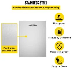 17.7 In. X 22.8 In. Outdoor Kitchen Drawers Stainless Steel Trash Drawer With Handle For Outdoor Kitchen BBQ Island -Vevor vevor outdoor kitchen drawers ctgshgljctg000001v0 1f 1000