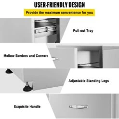 17.7 In. X 22.8 In. Outdoor Kitchen Drawers Stainless Steel Trash Drawer With Handle For Outdoor Kitchen BBQ Island -Vevor vevor outdoor kitchen drawers ctgshgljctg000001v0 fa 1000