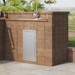 13.6 In. W X 26 In. H X 19.3 In. D Lower Sliding Rails Stainless Steel Outdoor Kitchen Trash Drawer With Handle -Vevor vevor outdoor kitchen drawers ctgxhgljg00000001v0 31 1000