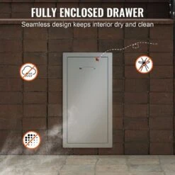 13.6 In. W X 26 In. H X 19.3 In. D Lower Sliding Rails Stainless Steel Outdoor Kitchen Trash Drawer With Handle -Vevor vevor outdoor kitchen drawers ctgxhgljg00000001v0 fa 1000