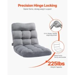 Floor Chair, Recycled Foam Folding Sofa Chair With 14 Adjustable Positions, Floor Chair With Back, Gray Plastic -Vevor vevor outdoor lounge chairs dbyetkwfs000sceo3v0 1f 1000