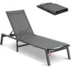 Chaise Lounge Chairs Outdoor, Aluminum Patio Lounge Chairs With Adjustable 5-Position Folding Chairs Dark Grey, 2-Piece -Vevor vevor outdoor lounge chairs jstygdtyshskgtuy1v0 64 1000