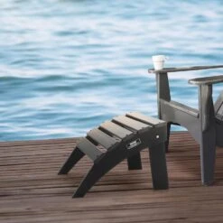 Adirondack Ottoman, 18. 7L X 19. 7W X 13H In. HDPE Plastic Folding Adirondack Ottoman, Weather-Resistant Foot Rest -Vevor vevor outdoor lounge chairs kzdadldkttbpjarztv0 31 1000