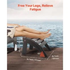 Adirondack Ottoman, 18. 7L X 19. 7W X 13H In. HDPE Plastic Folding Adirondack Ottoman, Weather-Resistant Foot Rest -Vevor vevor outdoor lounge chairs kzdadldkttbpjarztv0 44 1000