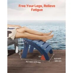 Adirondack Ottoman, 18. 7L X 18. 9W X 13. 8H In. HDPE Plastic Folding Adirondack Ottoman, Weather-Resistant Footrest -Vevor vevor outdoor lounge chairs kzdadldkttqpvxcayv0 44 1000