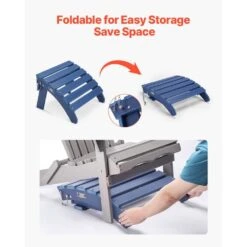 Adirondack Ottoman, 18. 7L X 18. 9W X 13. 8H In. HDPE Plastic Folding Adirondack Ottoman, Weather-Resistant Footrest -Vevor vevor outdoor lounge chairs kzdadldkttqpvxcayv0 4f 1000