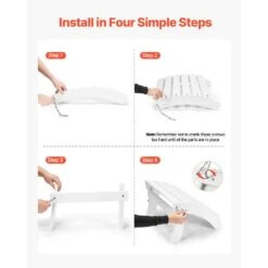 Adirondack Ottoman, 17. 7L X 19. 7W X 13. 8H In. HDPE Plastic Folding Adirondack Ottoman, Weather-Resistant Foot Rest -Vevor vevor outdoor lounge chairs kzdadldkttqpz41h0v0 1f 1000