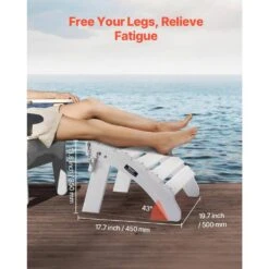 Adirondack Ottoman, 17. 7L X 19. 7W X 13. 8H In. HDPE Plastic Folding Adirondack Ottoman, Weather-Resistant Foot Rest -Vevor vevor outdoor lounge chairs kzdadldkttqpz41h0v0 44 1000