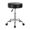 Rolling Stool With Wheels, 450 Lbs. Weight Capacity, Height Adjustable Plastic Outdoor Rocking Chair With Cushion, Black