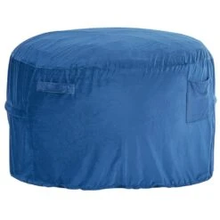Bean Bag Chair, Round Bean Bag Chair With Removable & Washable Cover, Plastic Outdoor Rocking Chair With Cushion, Blue
