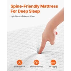 Rollaway Bed, Black Metal Frame, Outdoor Rocking Chair With White Cushion, 31 X 75 In. Folding Bed With 5 In. Mattress -Vevor vevor outdoor rocking chairs zdc31yc5inchysffmv0 1f 1000