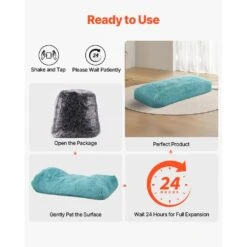 Bean Bag Chair, Plastic Giant Bean Bag Chair With Removable And Washable Cover, Outdoor Rocking Chair With Cushion, Blue -Vevor vevor outdoor rocking chairs zfkcrddy6672ifu2wv0 76 1000