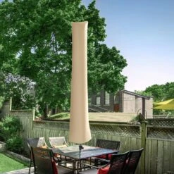 Patio Umbrella Cover, 9 Ft. O 12 Ft. Windproof, 420D Oxford Cloth, PU Coating 2000 UV Resistant Beige -Vevor vevor outdoor umbrella covers hws420dpu12ft67oiv0 31 1000