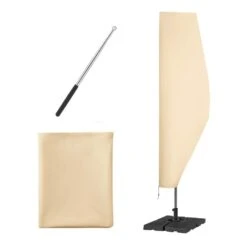 Banana Style Patio Umbrella Cover, Up To 13 Ft. Windproof, 420 D Oxford Cloth, PU Coating 2000, UV Resistant Beige