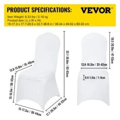 White Chair Covers Polyester Spandex Chair Cover Stretch Slipcovers Flat-Front Chair Covers (50-Pieces) -Vevor vevor patio chair covers 50tqbbsyt00000001v0 76 1000
