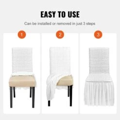 4 PCS, Universal Stretch Spandex Folding Chair With Skirt Removable Washable Protective Slipcovers, White -Vevor vevor patio chair covers ytbs4pcszkhb8ctn7v0 44 1000
