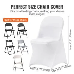 50 PCS Stretch Spandex Folding Chair Covers Universal Fitted Chair Cover Removable Washable Protective Slipcovers, White 12 50 PCS Stretch Spandex Folding Chair Covers Universal Fitted Chair Cover Removable Washable Protective Slipcovers, White -Vevor vevor patio chair covers ytbs50pcsdkqq89vlv0 4f 1000