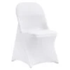 50 PCS Stretch Spandex Folding Chair Covers Universal Fitted Chair Cover Removable Washable Protective Slipcovers, White -Vevor vevor patio chair covers ytbs50pcsdkqq89vlv0 64 1000