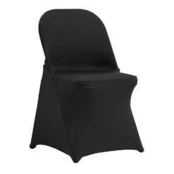 30 PCS Stretch Spandex Folding Chair Covers Universal Fitted Chair Cover Removable Washable Protective Slipcovers, Black