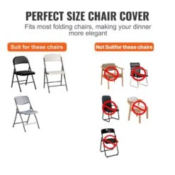 50-Pieces Stretch Spandex Folding Chair Covers Fitted Chair Cover Removable Washable Protective Slipcovers, Black -Vevor vevor patio chair covers yths50pcsdkqvpr4gv0 4f 1000