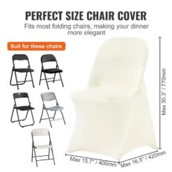 50 PCS Universal Stretch Spandex Folding Chair Covers Removable Washable Protective Slipcovers, Ivory White 12 50 PCS Universal Stretch Spandex Folding Chair Covers Removable Washable Protective Slipcovers, Ivory White -Vevor vevor patio chair covers ytxyb50pcsdkkfajiv0 4f 1000