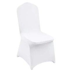 12 Pcs Stretch Spandex Folding Chair Covers Universal Fitted Chair Cover Removable Washable Protective Slipcovers, White
