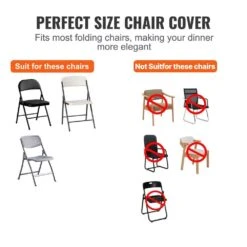 White Stretch Spandex Chair Covers 12-Pieces Folding Kitchen Chairs Cover Universal Washable Slipcovers Protector -Vevor vevor patio chair covers zytbs132033cmg7x0v0 4f 1000