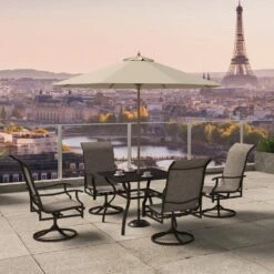 5-Pieces Patio Dining Set Outdoor Furniture Table And Swivel Chairs Set All Weather Garden Furniture Table Sets -Vevor vevor patio dining sets ltczywdxg4zyvjqrnv0 31 1000