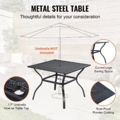 5-Pieces Patio Dining Set Outdoor Furniture Table And Swivel Chairs Set All Weather Garden Furniture Table Sets -Vevor vevor patio dining sets ltczywdxg4zyvjqrnv0 44 1000