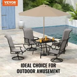 5-Pieces Patio Dining Set Outdoor Furniture Table And Swivel Chairs Set All Weather Garden Furniture Table Sets -Vevor vevor patio dining sets ltczywdxg4zyvjqrnv0 76 1000