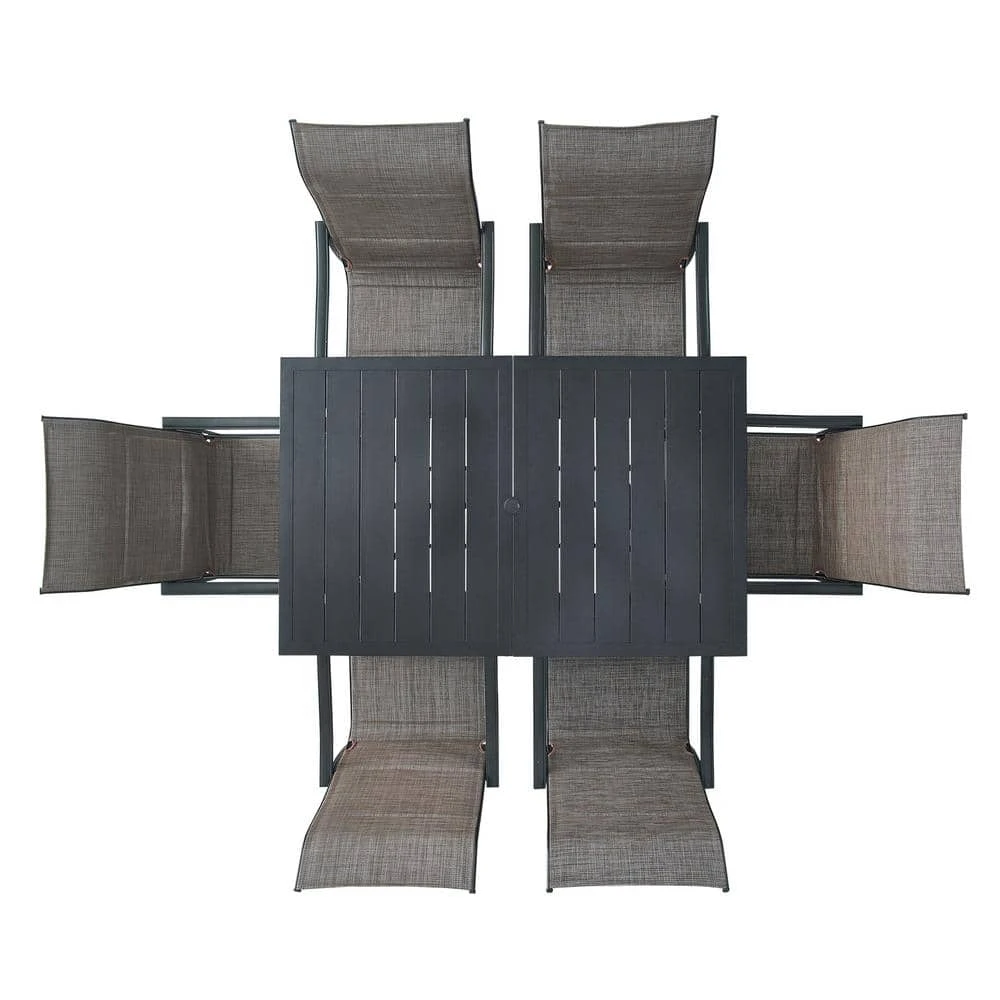 7-Pieces Patio Dining Set Outdoor Furniture Table And Swivel Chairs Set All Weather Garden Furniture Table Sets 3 7-Pieces Patio Dining Set Outdoor Furniture Table And Swivel Chairs Set All Weather Garden Furniture Table Sets