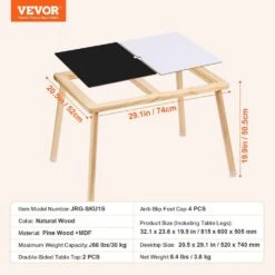 Sensory Table For Toddlers, Kids Activity Table W/Double-Sided Tabletop And Non-Slip Feet, Outdoor Play Activity, Wooden -Vevor vevor patio dining tables ggzdzk212920oj4ybv0 76 1000