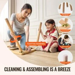 Sensory Table And Chairs Set, Toddlers Activity Table W/2 Stools 2 Storage Bins And Paper Roll Holder, Play Sand, Wooden -Vevor vevor patio dining tables ggzzdzhk2129za1kcv0 fa 1000