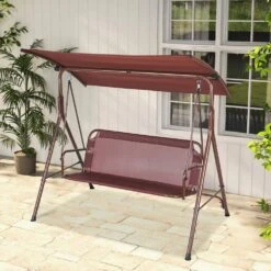 3-Person Patio Swing Chair Outdoor Patio Swing With Adjustable Canopy Porch Swing -Vevor vevor patio swings tjqq68inx44irjnftv0 31 1000