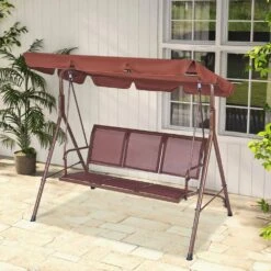 3-Seat Patio Swing Chair Outdoor Patio Swing With Adjustable Canopy Porch Swing -Vevor vevor patio swings tjqq68inx44ivddhlv0 31 1000